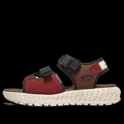 Skechers Monster Velcro Functional Outdoor Open Toe Flat Heel Sports Brown Sandals