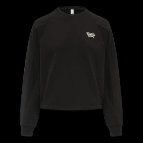 Reebok Round Neck Knitted Loose Casual Pullover Sweatshirt 'Black' (Women's)