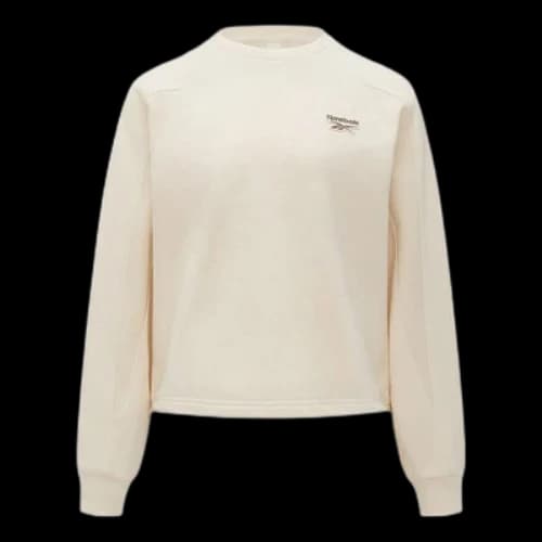 Reebok Round Neck Knitted Loose Casual Pullover Sweatshirt 'White' (Women's)