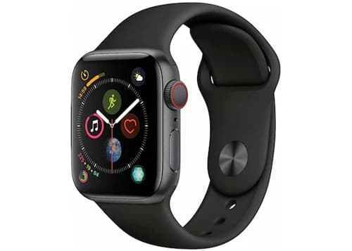 Apple Certified Refurbished Watch Series 4 GPS + Cellular 40mm Space Gray Aluminum with Black Sport Band A1975 MTUG2LL/A