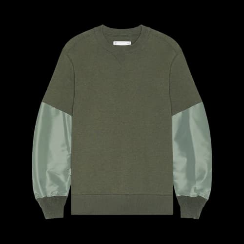 Sacai Nylon Twill x Sponge Sweat Pullover 'B/Khaki'