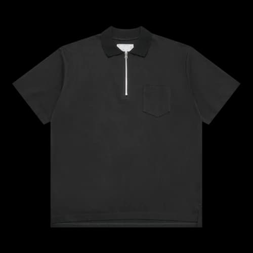 Sacai Jersey Polo Shirt 'Black'