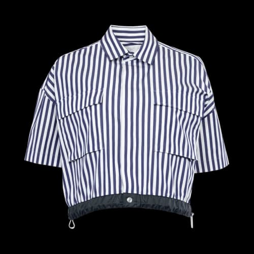 Sacai Thomas Mason Poplin Shirt 'Navy Stripe'