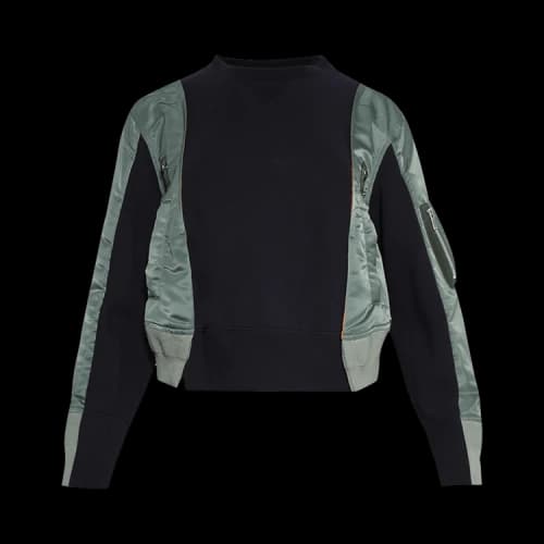Sacai Nylon Twill x Sponge Sweat Pullover 'Navy/Khaki'