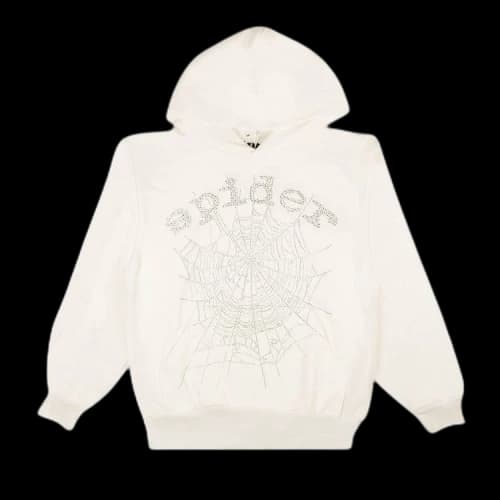 Sp5der OG Rhinestone Hoodie 'White'