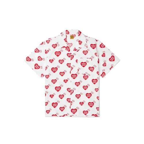 Human Made Camp-Collar Printed Cotton-Poplin Shirt #2 White (SS21)