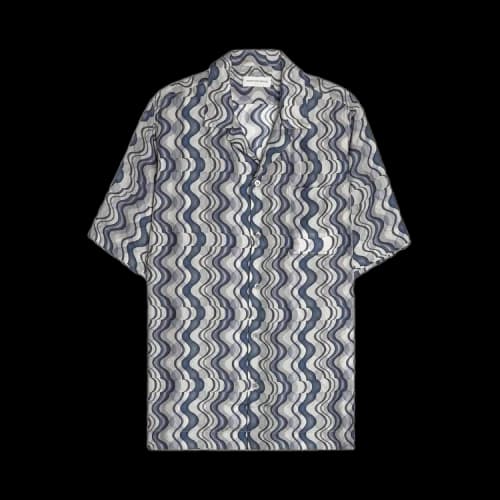 Dries Van Noten Lightweight Printed Boxy Hawaiian Shirt 'Blue'