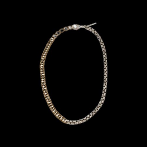 Dries Van Noten Double Color Short Necklace 'Silver/Brass'