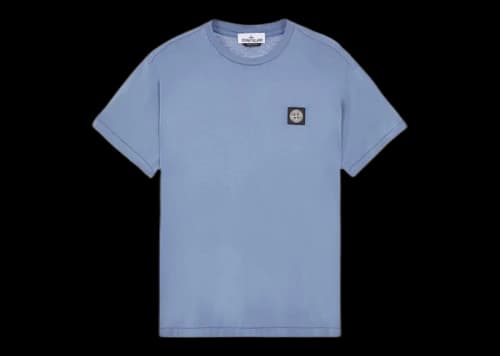 Stone Island 24113 60/2 Cotton Jersey Garment Dyed T-Shirt Avio Blue