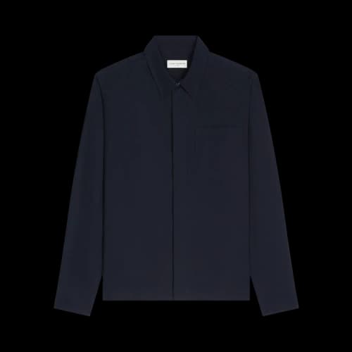 Dries Van Noten Zip Up Shirt 'Navy'
