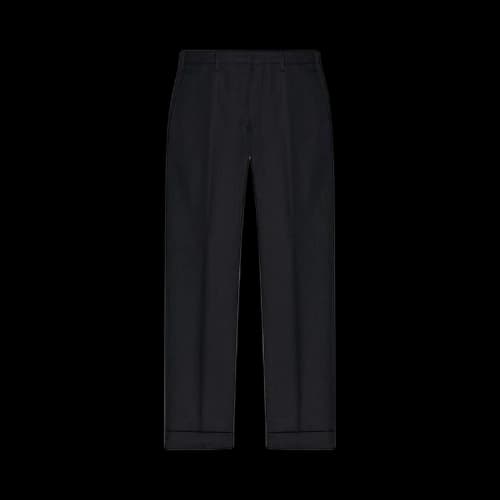 Dries Van Noten Cropped Leg With Cuff Mid Rise Pant 'Navy'