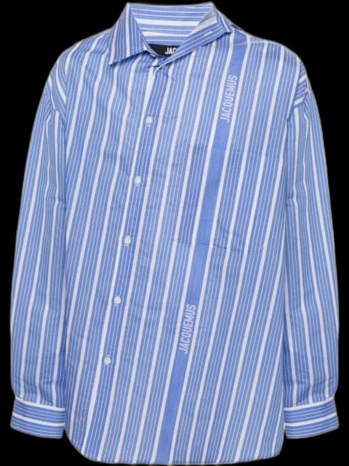 Jacquemus Logo-Striped Shirt Blue/White