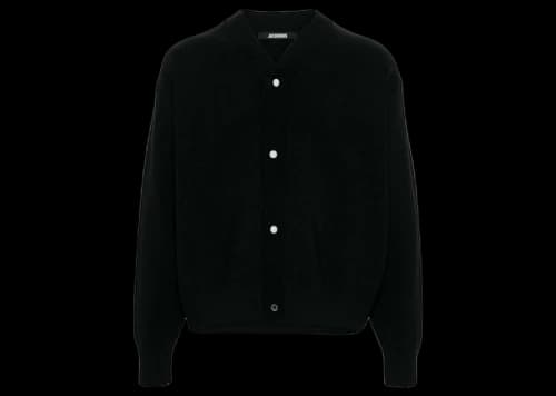 Jacquemus Press-Stud Knitted Cardigan Black