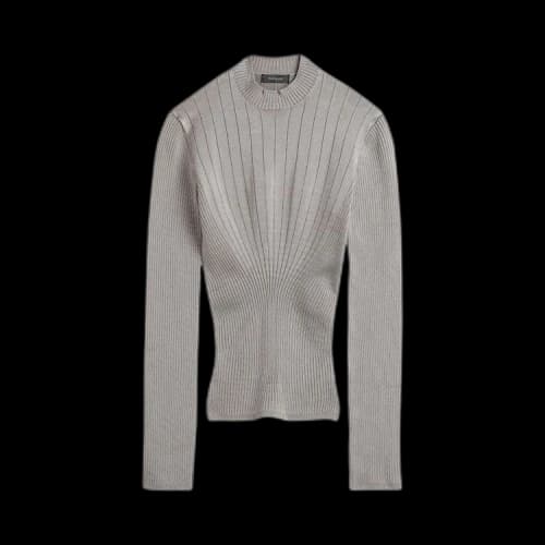 Mugler Sculpting Knit Top 'Grey Melange'