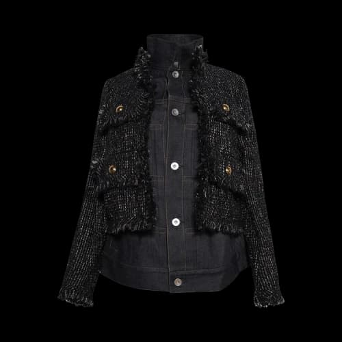 Sacai Tweed Jacket 'Navy/Indigo'