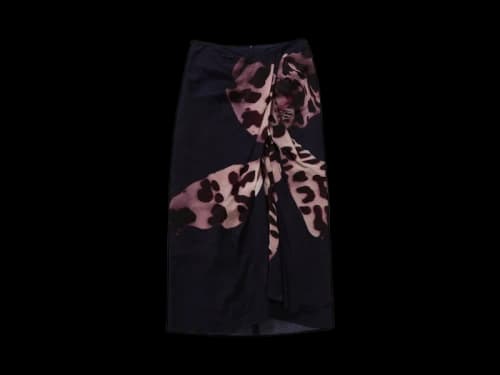 Dries Van Noten Draped Flared Skirt Newport Navy