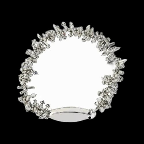 Dries Van Noten Embroidered Necklace Silver