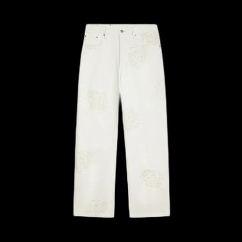 Dries Van Noten Embroidered Pattern Denim Jeans 'Off White'