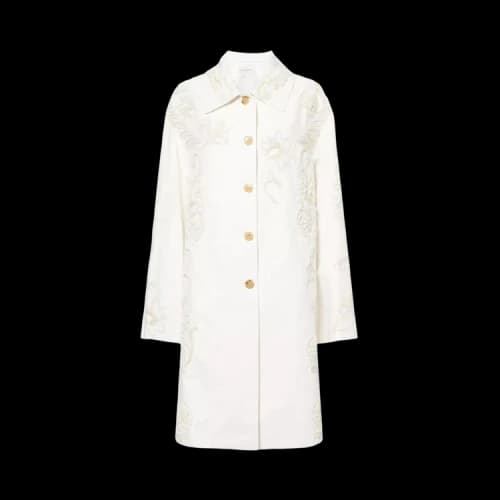 Dries Van Noten Monocolour Matador Embroidery Coat Off White