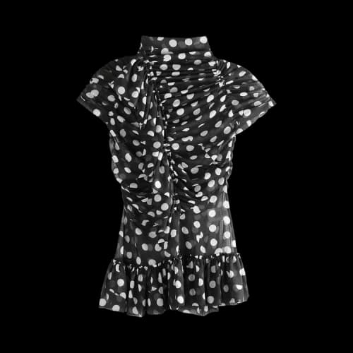 Dries Van Noten Cut Polka Dot Print Shirt Black