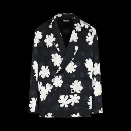 Dries Van Noten Sparse Flower Print Shirt 'Black'