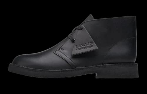 Clarks Originals Desert Boot Older Black Leather (GS)