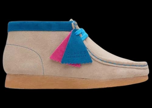 Clarks Originals Wallabee Boot Older Sand Combination Blue Pink (GS)