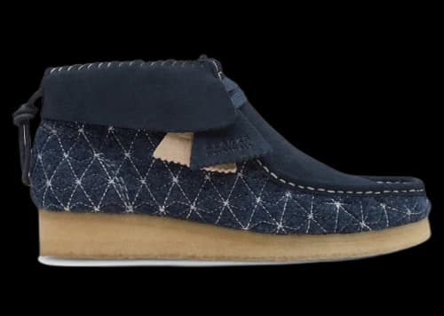 Clarks Originals Wallabee Boot Navy Sashiko Suede (Women's)