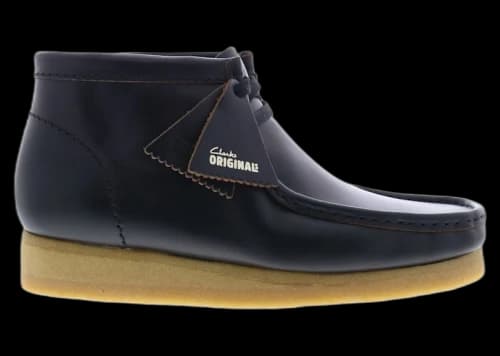Clarks Originals Wallabee Boot Black Smooth Leather