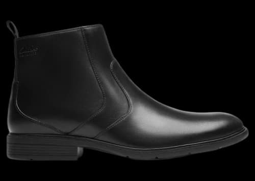 Clarks Steadwell Zip Black Leather