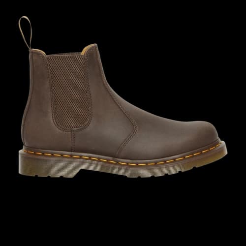 Dr. Martens 2976 Yellow Stitch Crazy Horse Leather Chelsea Boots 'Dark Brown'