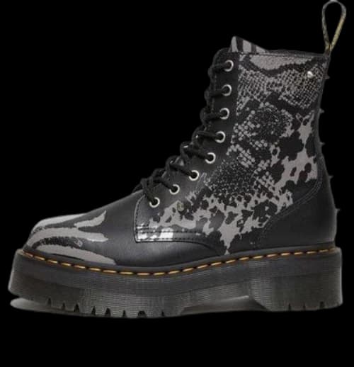 Dr.Martens Jadon Boot Animal Clash Leather Platforms 'Black'