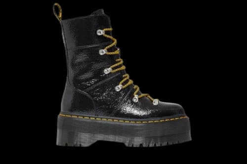 Dr. Martens Ghilana Max Distressed Patent Leather Platform Boot 'Black' (Women's)