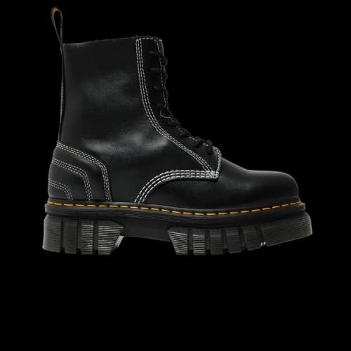 Dr. Martens Audrick Leather Platform Lace Up Boot 'White Stitch - Black' (Women's)