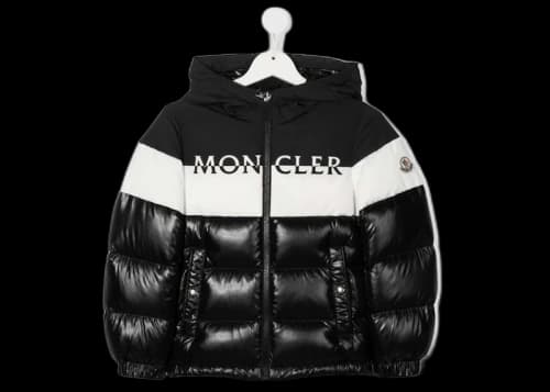 Moncler Enfant Chest Logo-Print Padded Jacket Black