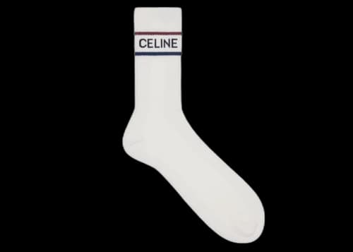 Celine Socks In Striped Cotton White/Navy