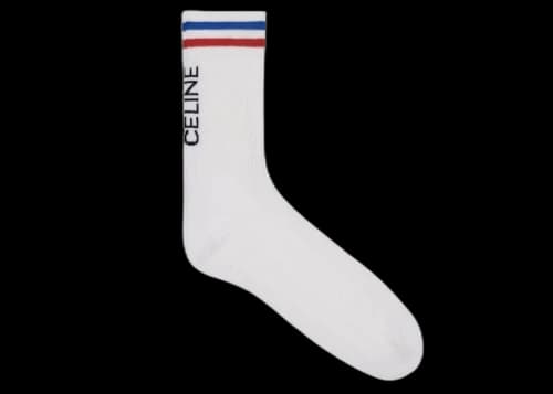 Celine Socks In Striped Cotton White/Red