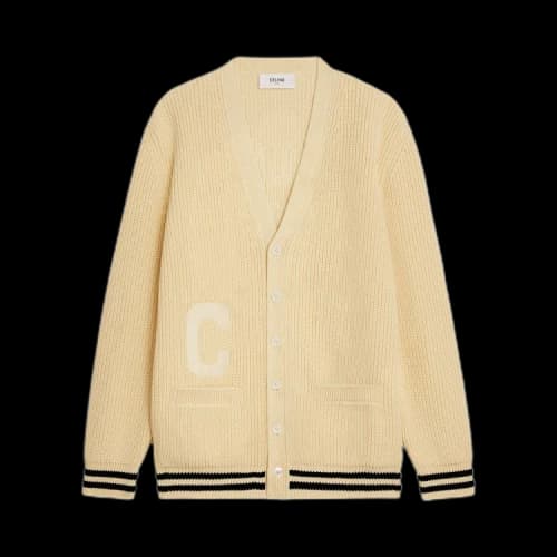CELINE College Cardigan 'Ecru/Black'
