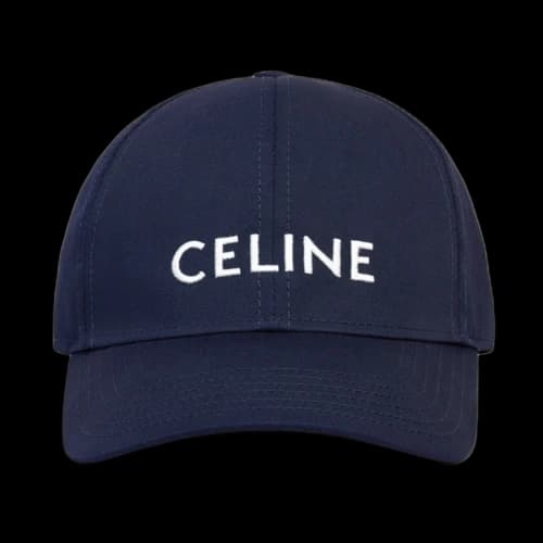 Celine Cotton Baseball Cap Navy