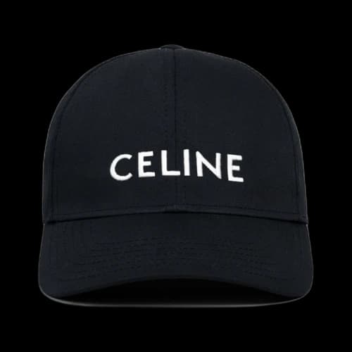 Celine Cotton Baseball Cap Black