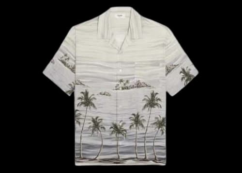 Celine Hawaiian Printed Viscose Shirt Craie/Gris