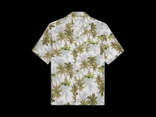 Celine Loose Hawaiian Printed Viscose Shirt Ombre/Palm Tree Print