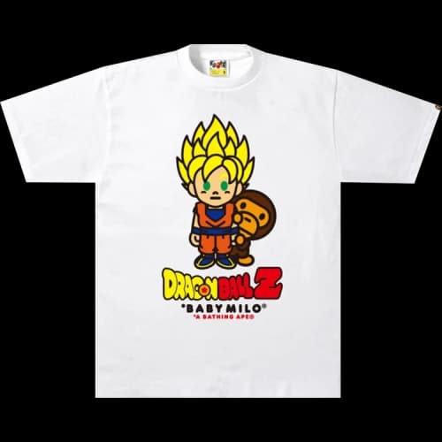 BAPE x Dragon Ball Z Super Saiyan Goku Baby Milo Tee 'White'