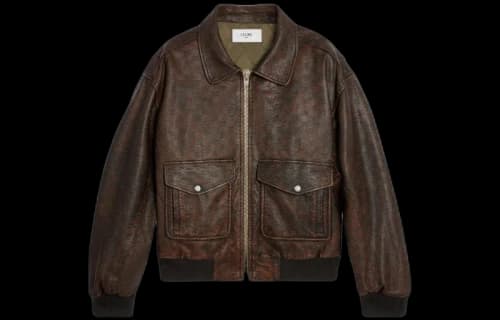 CELINE Oversized Aviator Jacket 'Dark Brown'