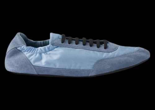 Prada Collapse Sneakers Re-Nylon Suede Elasticized Light Blue