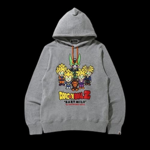 BAPE x Dragon Ball Z Baby Milo Super Saiyan & Cell Pullover Hoodie 'Grey'