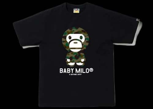 BAPE 1st Camo Baby Milo Tee Black/Green