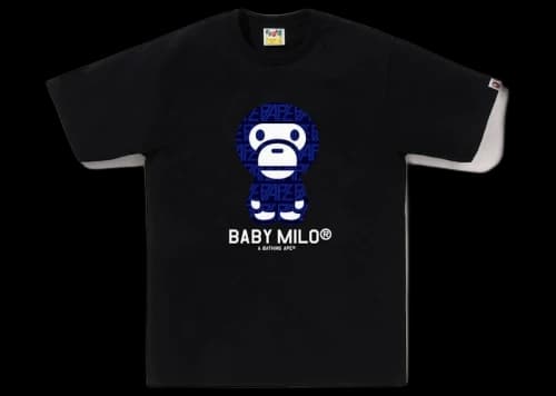 BAPE Logo Monogram Baby Milo Tee Black Navy