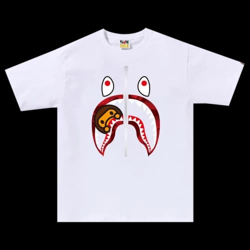 BAPE Color Camo Milo Shark Tee 'White/Red'