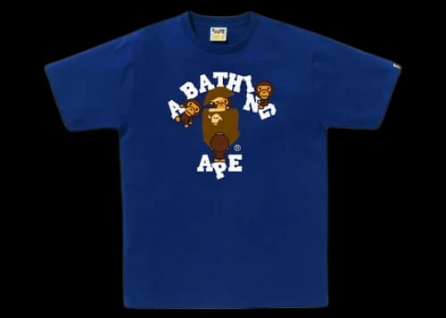 BAPE College Milo Tee Blue